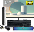 HP ProDesk 600 G4 Mini Desktop PC with 24' FHD Monitor and RGB Speakers PC Set, Intel Core i5-8500T, 8 GB RAM, 256 GB SSD, Keyboard & Mouse, Windows 11 Pro (Renewed)