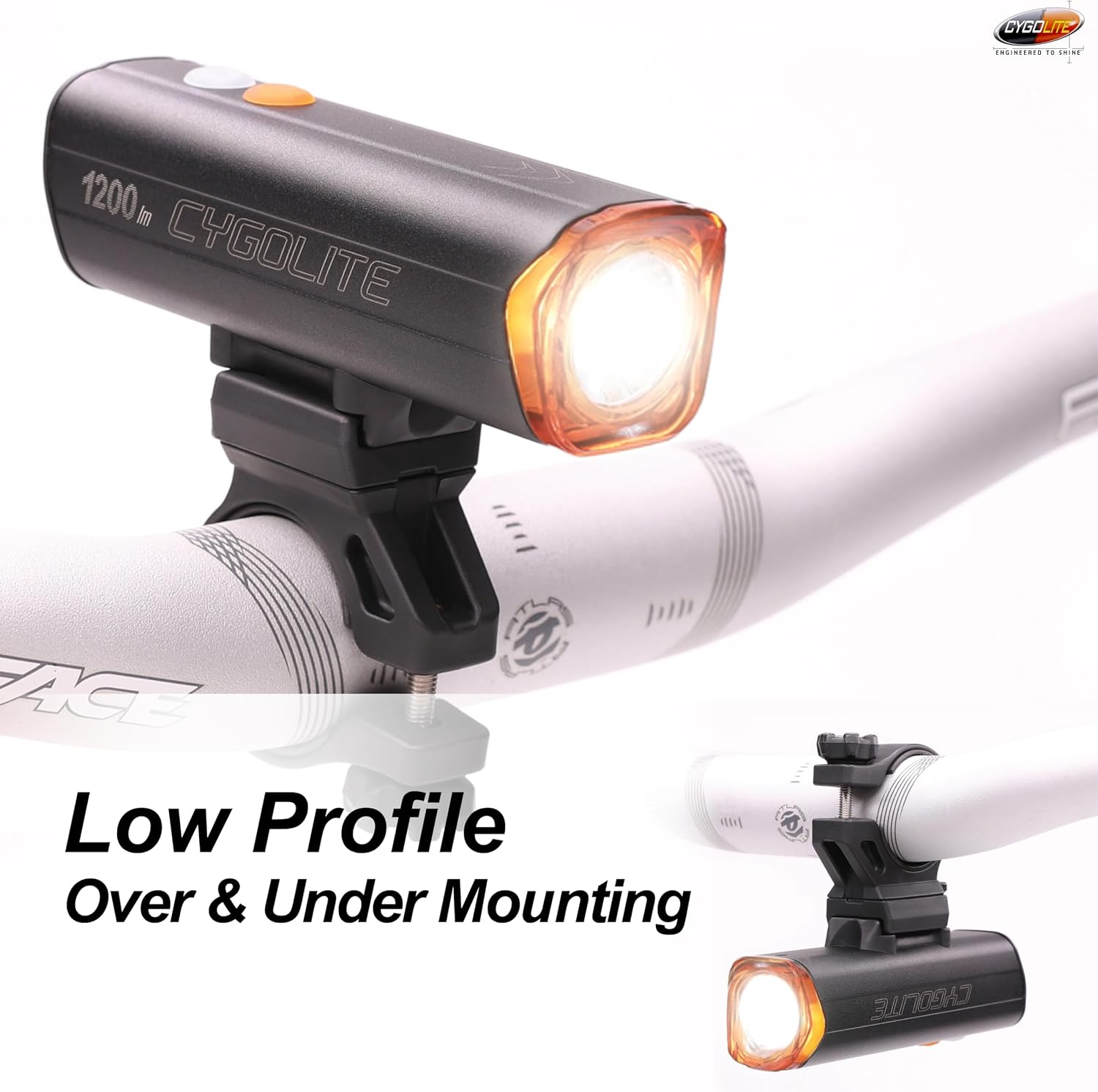 Cygolite Velocity 1600, 1200, 1000, 800 Lumen USB-C Bike Lights – Anodized Aluminum Alloy – 9 Light Modes – Fine Tunable Brightness - Compact, IP67 Waterproof – Hard Mount – Road & Mountain