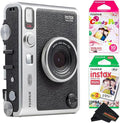 Fujifilm Instax Mini EVO Instant Camera with Sunshine Photo Microfiber Cleaning Cloth (Camera + 1 Twin & 1 Candy Pop, Black)