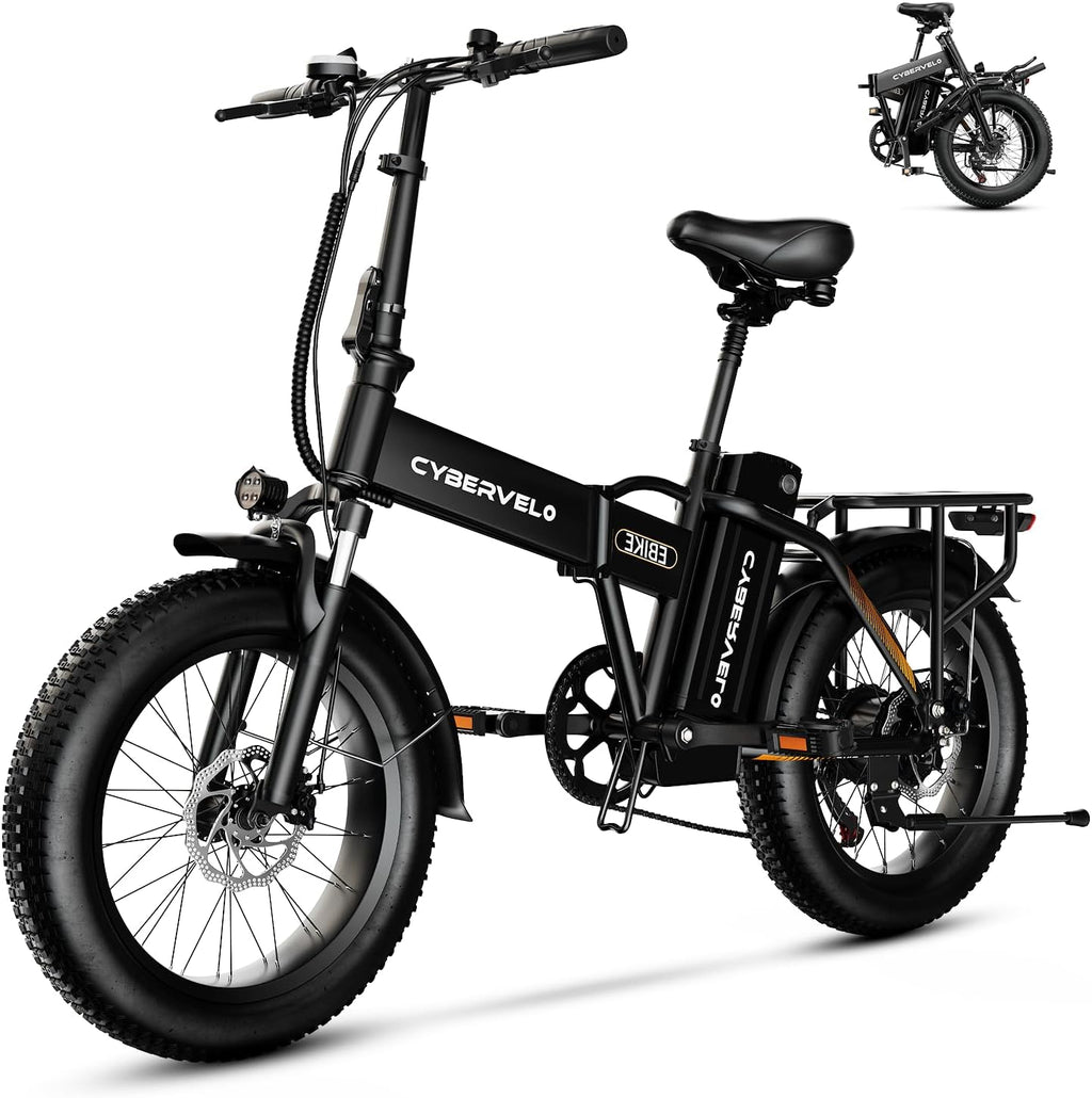 DriftGod Folding Electric Bike, 48V 20.8AH Large Removable Battery E Bike - 20'x3' Fat Tire - 80 Miles Max Range Ebike for Adults,Electric Bicycles for Commuter