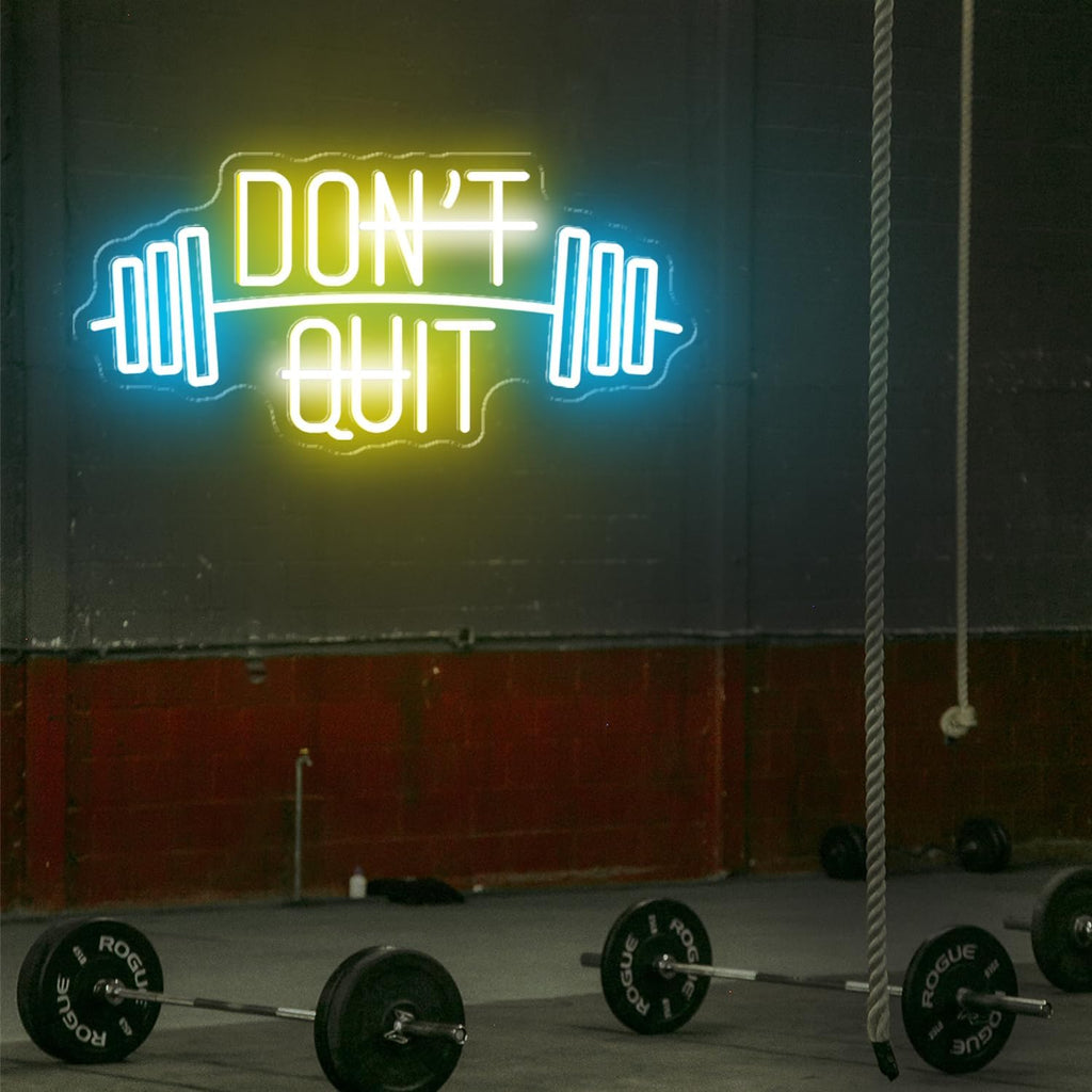 DON'T QUIT Neon Sign, Dimmable Neon Signs for Wall Decor, Led Neon Light Sign Gym Decorations, Room Decor for Bedroom, Neon Signs for Man Cave, Office, Birthday Gift for Boyfriend, 22.5x10.8'