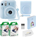Fujifilm Instax Mini 12 Instant Camera + 20 Photo Prints + Quality Photo Value Bundle, Case, Decoration Stickers, Frames, Photo Album, (Pastel Blue)