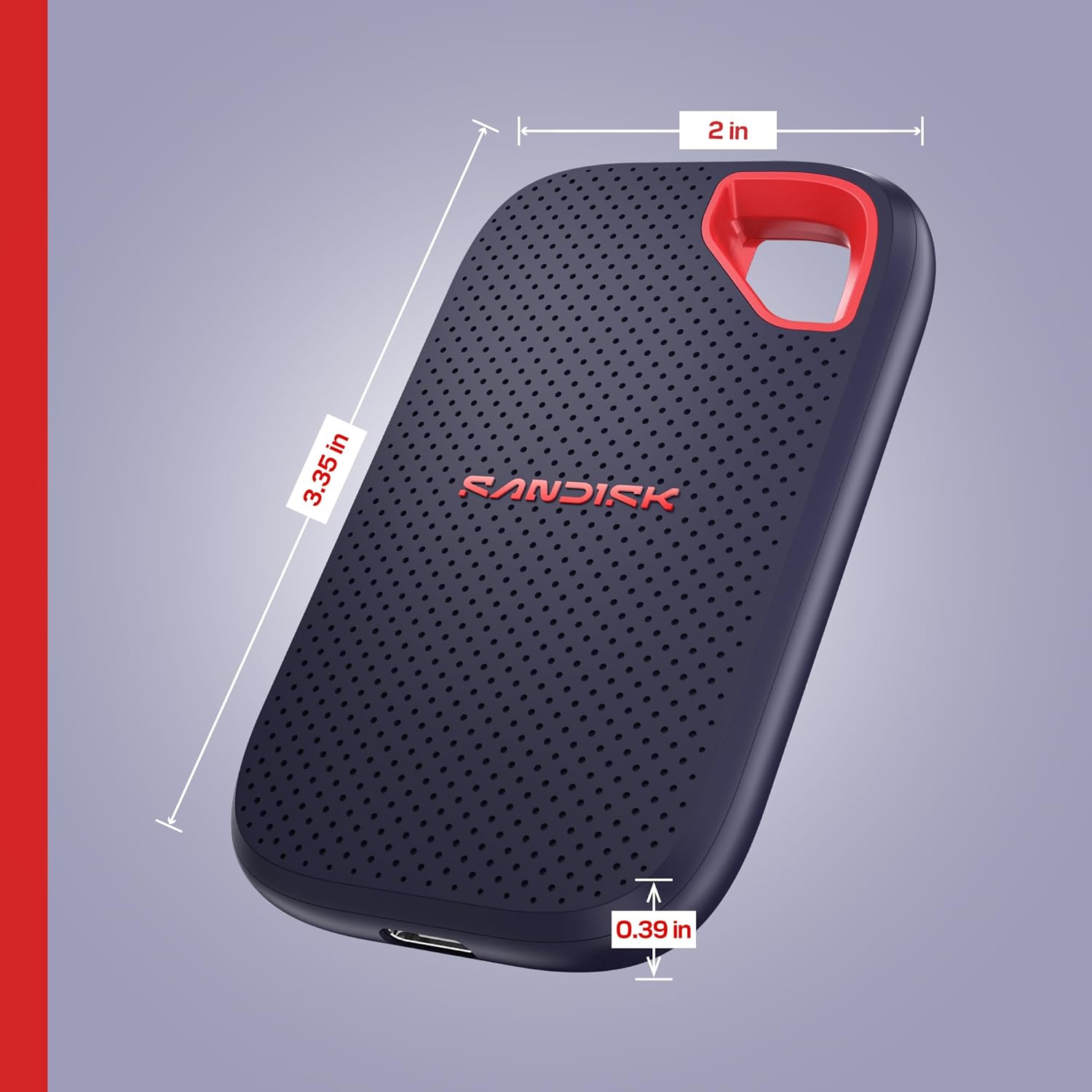 SANDISK 1TB Extreme Portable SSD (New Model) - up to 2000MB/s Transfer speeds, USB Type-C connectivity, Reliable Durability - Black - SDSSDE70-1T00-G25