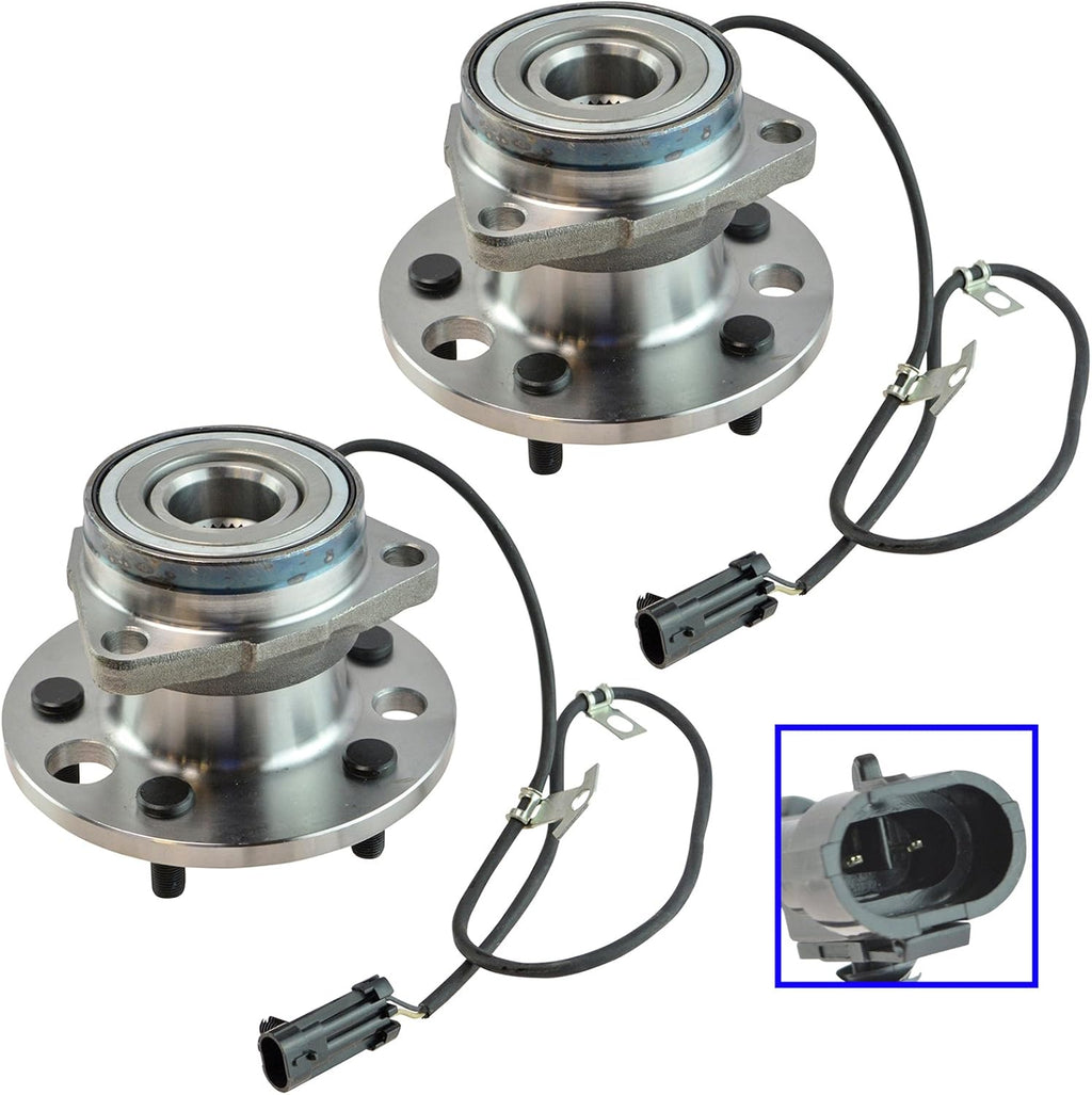 TRQ Front Left and Right Wheel Bearing and Hub Assembly Set 2 Piece Compatible with 1995-2002 Chevrolet Astro All Wheel Drive 1995-2002 GMC Safari All Wheel Drive