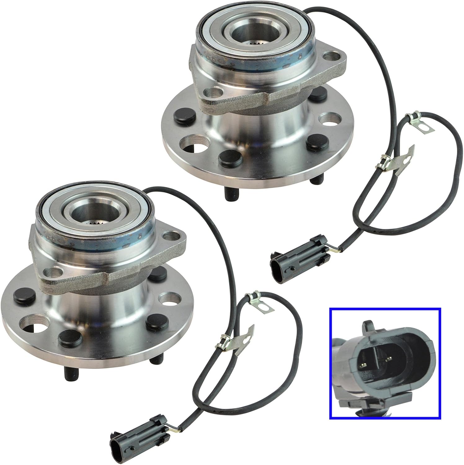 TRQ Front Left and Right Wheel Bearing and Hub Assembly Set 2 Piece Compatible with 1995-2002 Chevrolet Astro All Wheel Drive 1995-2002 GMC Safari All Wheel Drive