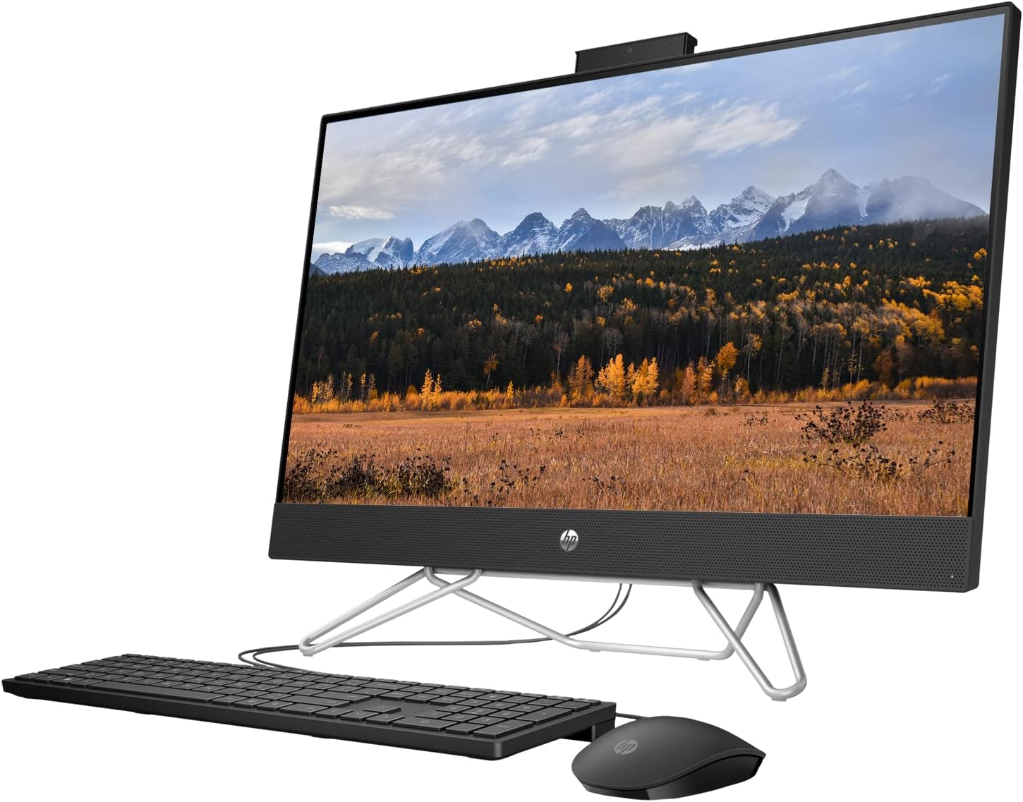 HP 27 All-in-One Desktop, 27' FHD Screen, AMD Ryzen 5 5625U Processor, 32GB DDR4 RAM, 1TB PCIe SSD, Pop-up Webcam, RJ45, HDMI, Wi-Fi 6, Wired KB & Mouse, Windows 11 Home, Black
