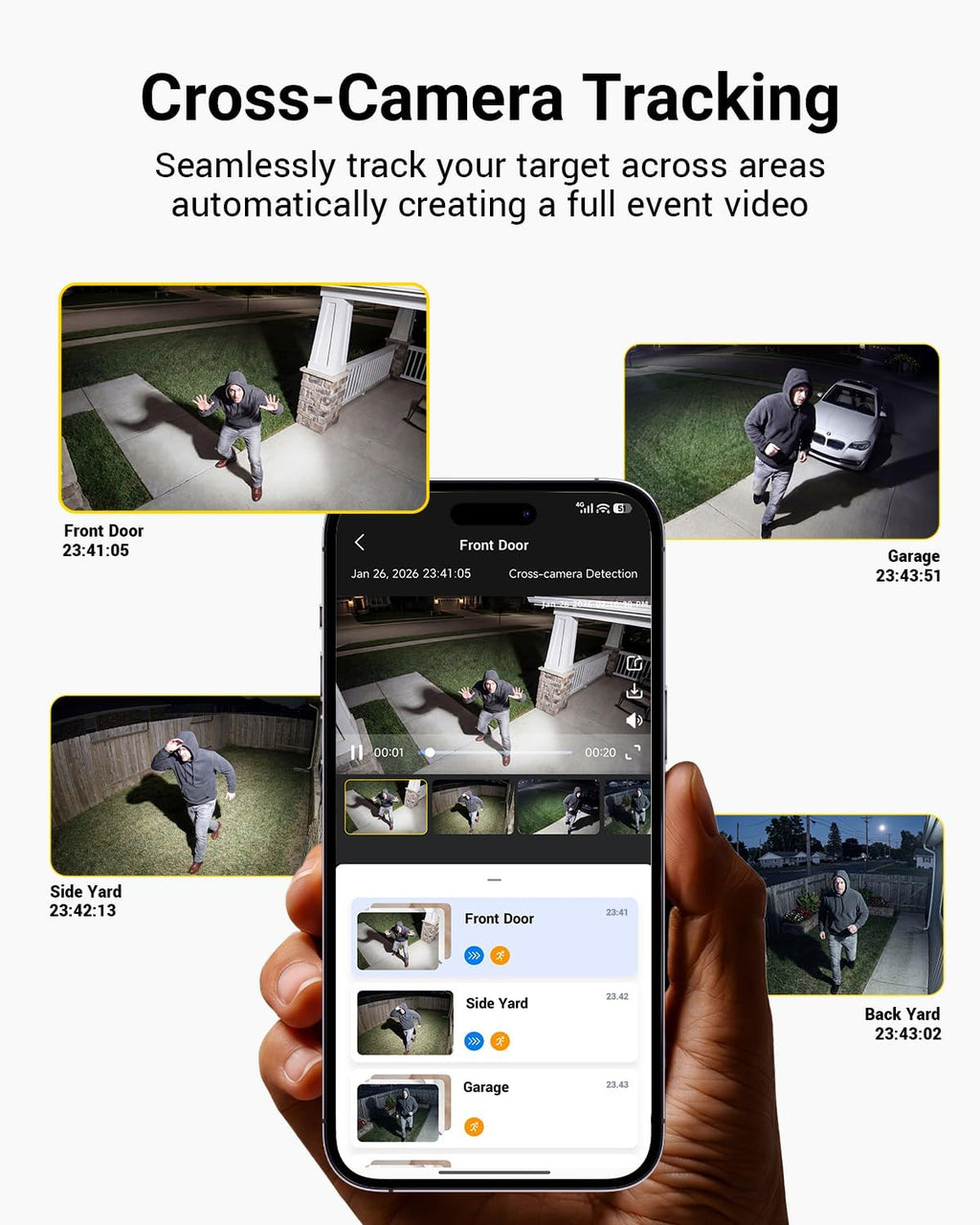 ANSQUE Security Cameras Wireless Outdoor Home System, 4 Camera Kit, No Subscription Fees, Solar Powered, Local Storage, 365-Day Battery Life, 360°PTZ Surveillance, Auto Tracking, 2K Color Night Vision