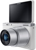Samsung NX Mini 20.5MP CMOS Smart WiFi & NFC Mirrorless Digital Camera with 9-27mm Lens and 3' Flip Up LCD Touch Screen (White)
