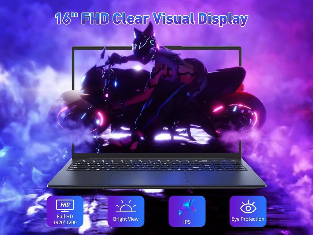 16' FHD Gaming Laptop, Intel i7-13620H(10/16, 3.6-4.9GHz), 16GB RAM , 512GB PCIe SSD, Windows 11 Pro Laptops Computer with Backlit KB, Fingerprint Unlock, Numeric Keypad, for Business Office Student