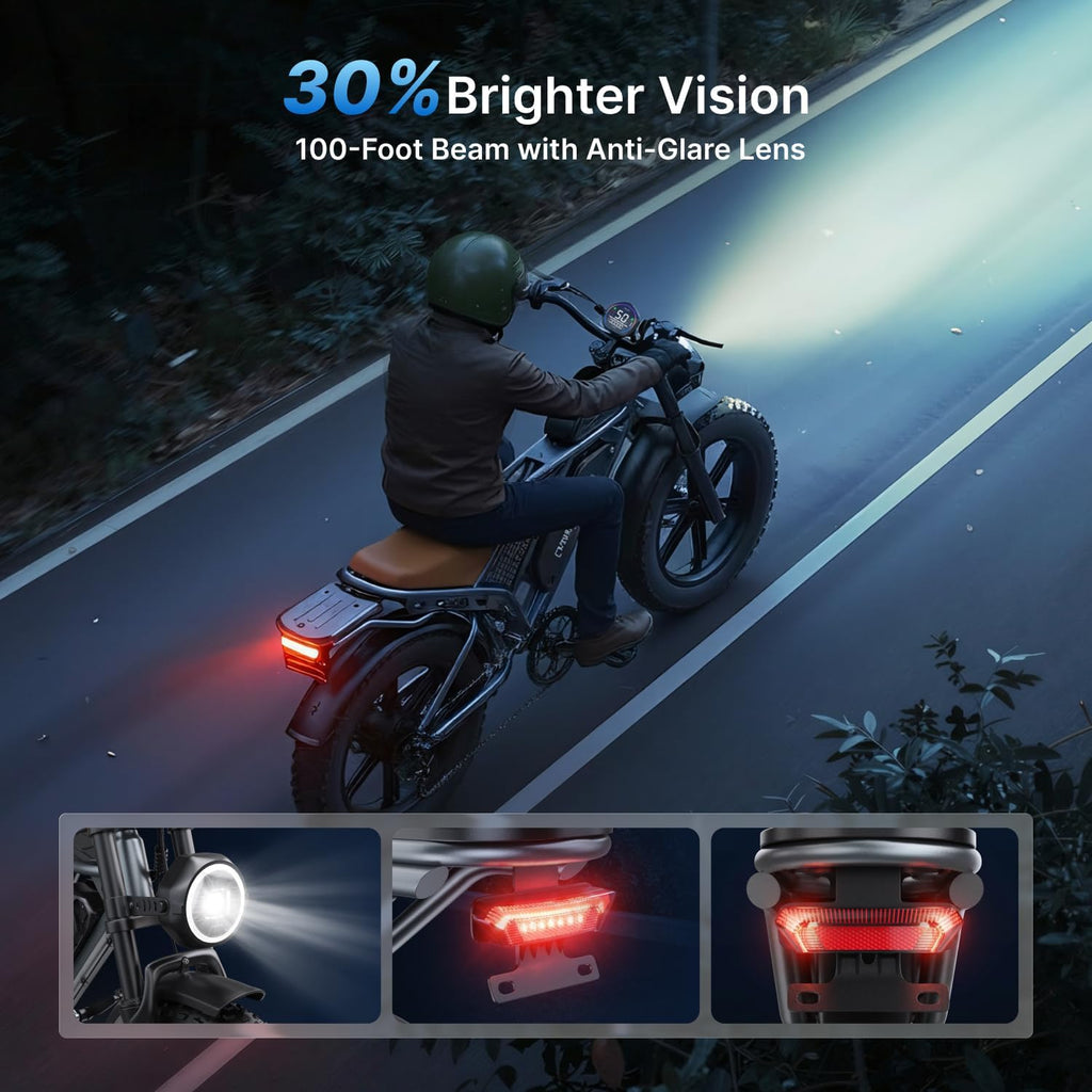 DEEPOWER Electric Bike for Adults,2000W Peak Motor&28MPH Electric Dirt Bike，48V 20AH/35AH/60AH Battery, 70-160 Max Miles,Dual Suspension Ebikes for Adults, 20' Fat Tire E Bike