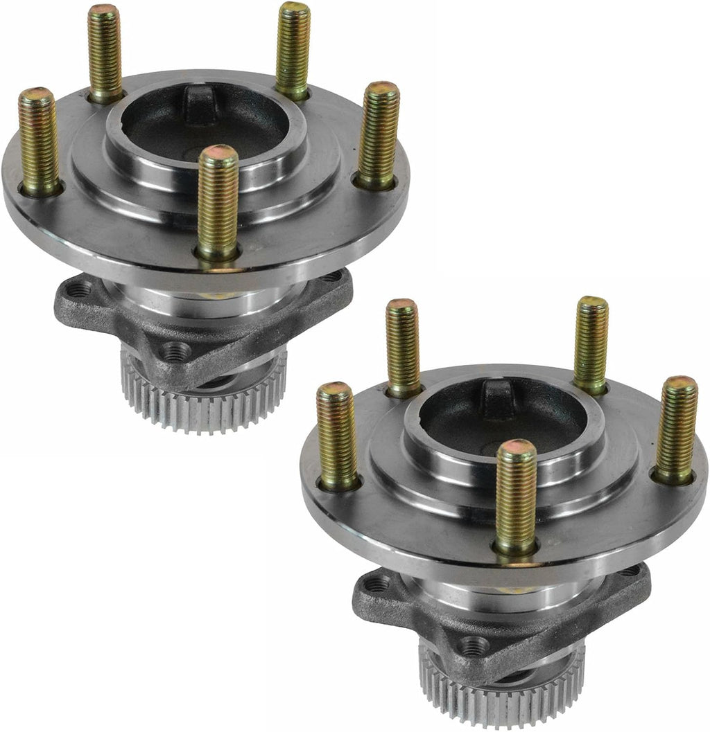 TRQ 2 Piece Front Rear Wheel Bearing & Hub Assembly Set Compatible with 1995-2005 Chrysler Sebring 1995-2000 Dodge Avenger 2001-2005 Stratus 1995-1998 Eagle Talon 1995-2004 Mitsubishi Eclipse 1999-20