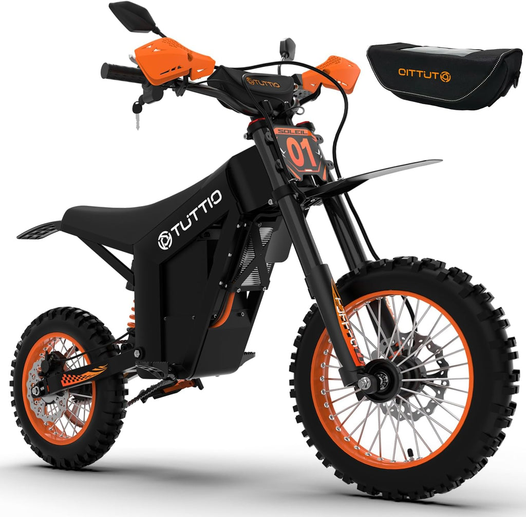 Tuttio Electric Dirt Bike Teens Adults 2000W/3000W 220NM 37MPH Electric Bike 48V 21AH Removable Battery with Hydraulic Brakes (21AH Dirt Bike)