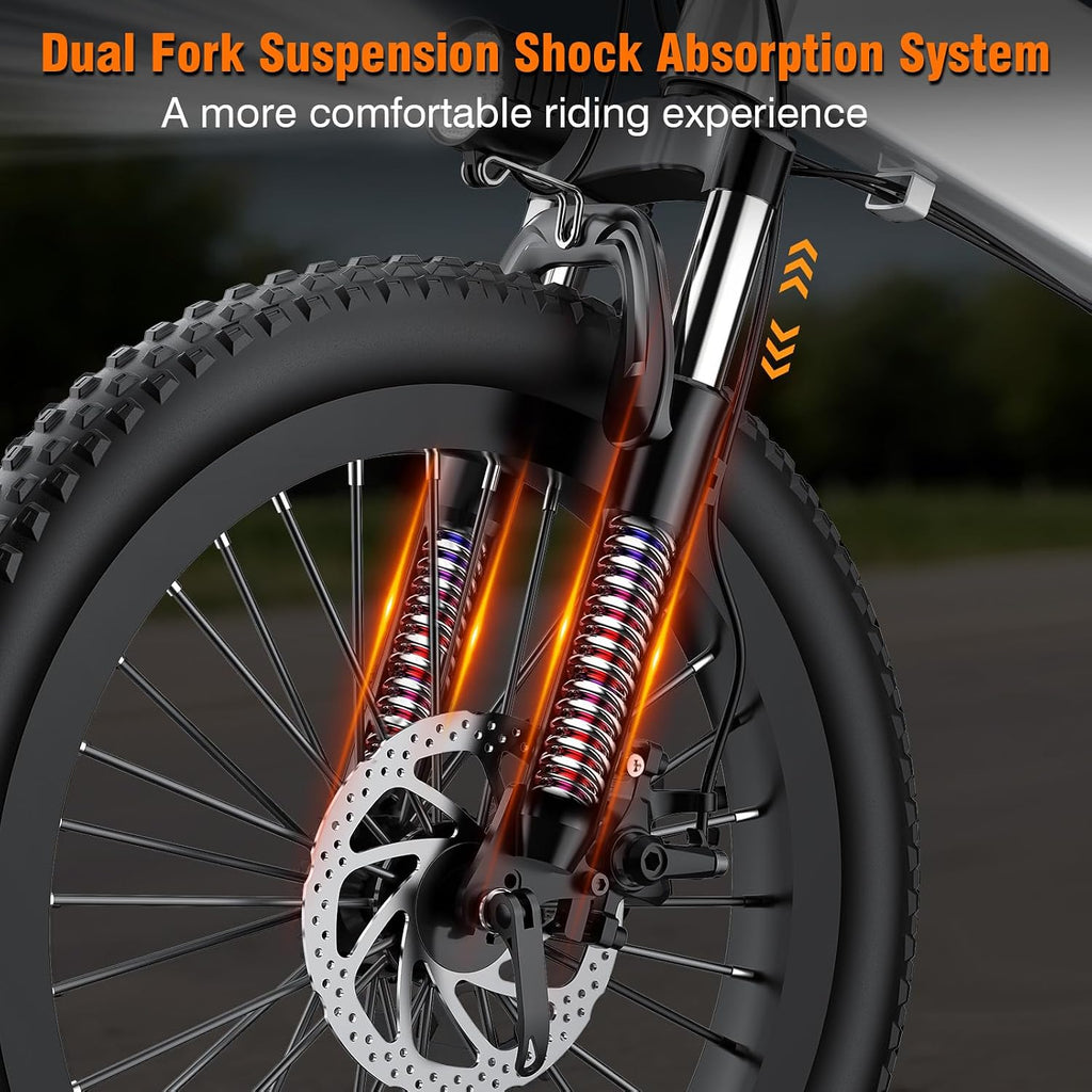 LELEKUAI Electric Bike for Adults, 1200W Peak Motor Commuter Ebike, 20-28MPH Speed, 32 Miles Range, Removable Waterproof Battery, Dual Disc Brakes Electric Bicycle, UL 2849 Certified