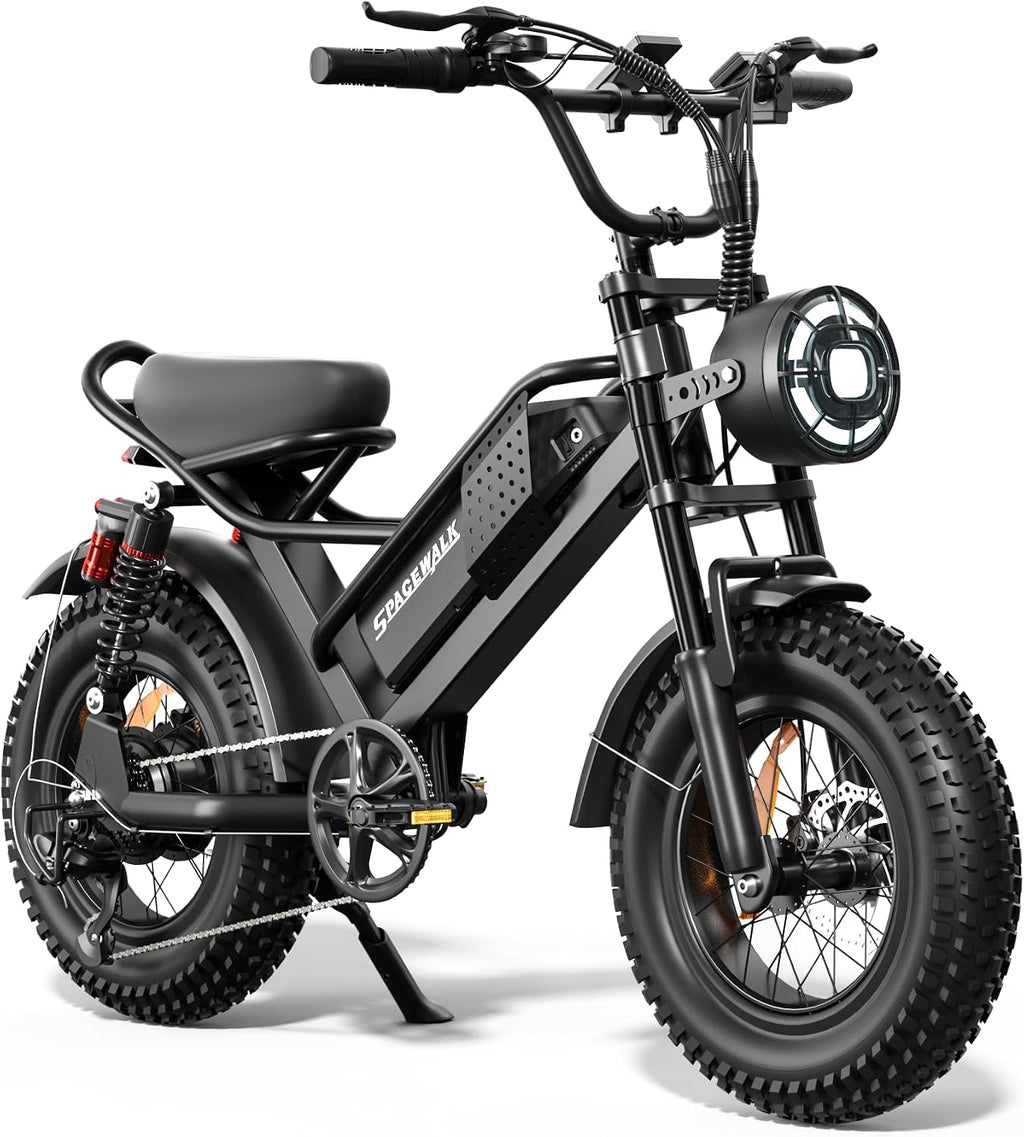Spacewalk Electric Bike M6 / M7 for Teens/Adults,16' / 20' Ebike,1500W Peak Motor,21.7mph / 27.9mph,48V 15Ah Removable Battery,4X Suspension,50 Miles Pure Electric,70 Miles PAS
