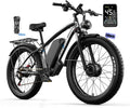 E Bike for Adults, Peak 6000W Dual Motor Electric Bike, 52V 32AH Battery 45 M P H Up to 100 Miles EBike, Front Suspension 7-Speed 24' Fat Tire Electric Commuter Bike, UL2849 Certified By SGS