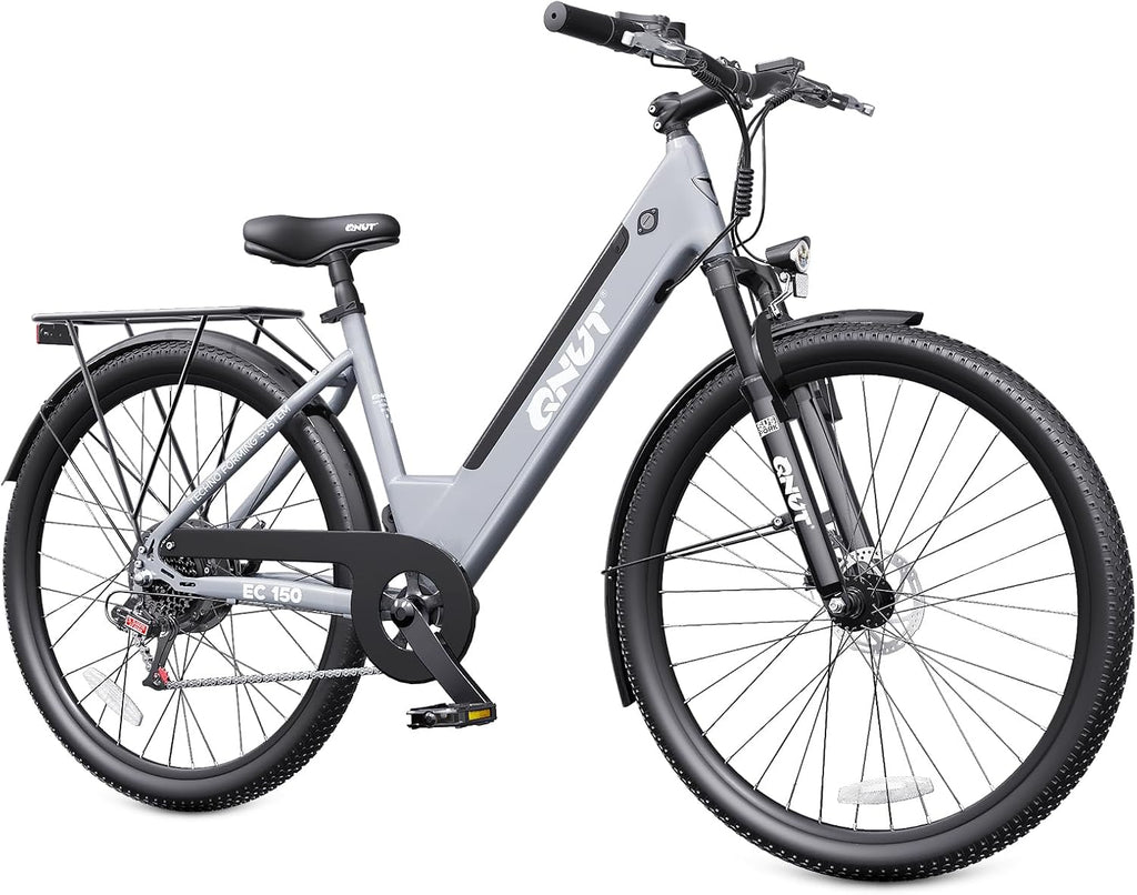 QNUT Electric Bike for Adults, 1200W Peak Commuter Ebike with 48V Built-in Battery 26' City Step Through E-Bike 7-Speed 65Miles 20Mph Urban Electric Bicycles for Women Men Teens