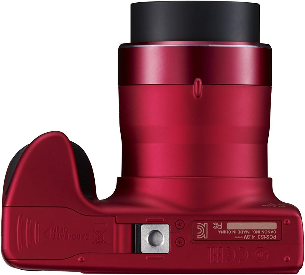 Canon Powershot SX400 is 16.0 MP Digital Camera with 30x Optical Zoom and 720p HD Video (Red)