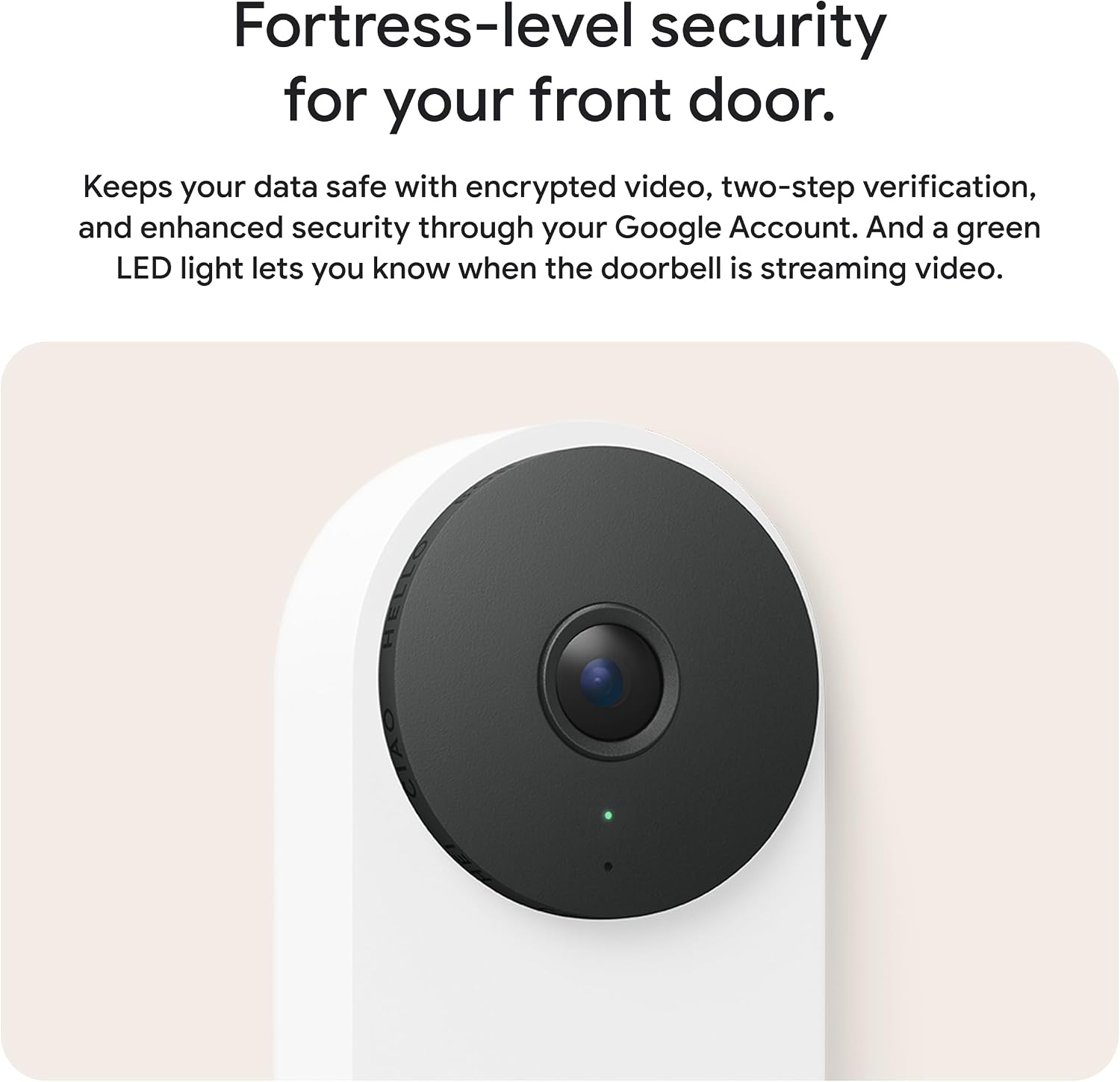 Google Nest Doorbell (Wired, 3rd Gen) - 2K Video and Gemini, Live View, Night Vision, 2-Way Audio - Works with Google Home - 2025 Model - Snow