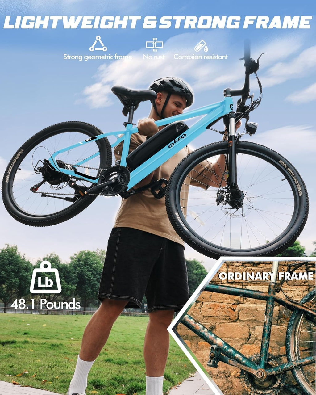 Qlife Racer Electric Bike for Adults - 21-Speed Mountain Lightweight Ebike with Peak 1000W/750W 25MPH/22MPH Brushless Motor, 375Wh Removable Battery, 26X2.1 Tire Step Over E-MTB, Up to 40 Miles
