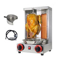 Shawarma Grill Doner Kebab Machine Gas Gyro broilers Rotating Home Vertical Rotisserie with 2 Burners 110V for Chicken Roast,Turkey Roast,Tacos,Roast,（Registered Design Patent）