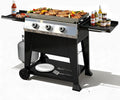 28 Inch Outdoor Flat Top Gas Propane Griddle with 3 Burners 36,000BTU,Powder Coated Steel Portable Gas Grill with Side Shelves for BBQ,Camping,Backyard