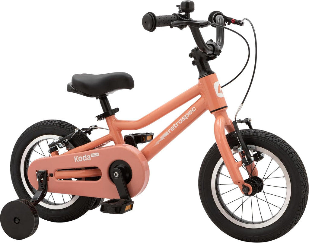 Retrospec Koda Plus Kids Bike for Boys & Girls Ages 2-3 Years - Children's Bicycle, Adjustable Seat & Handlebars, Removable Training Wheels, Front Hand Brakes, Rear Coaster Brake & Safety Bell