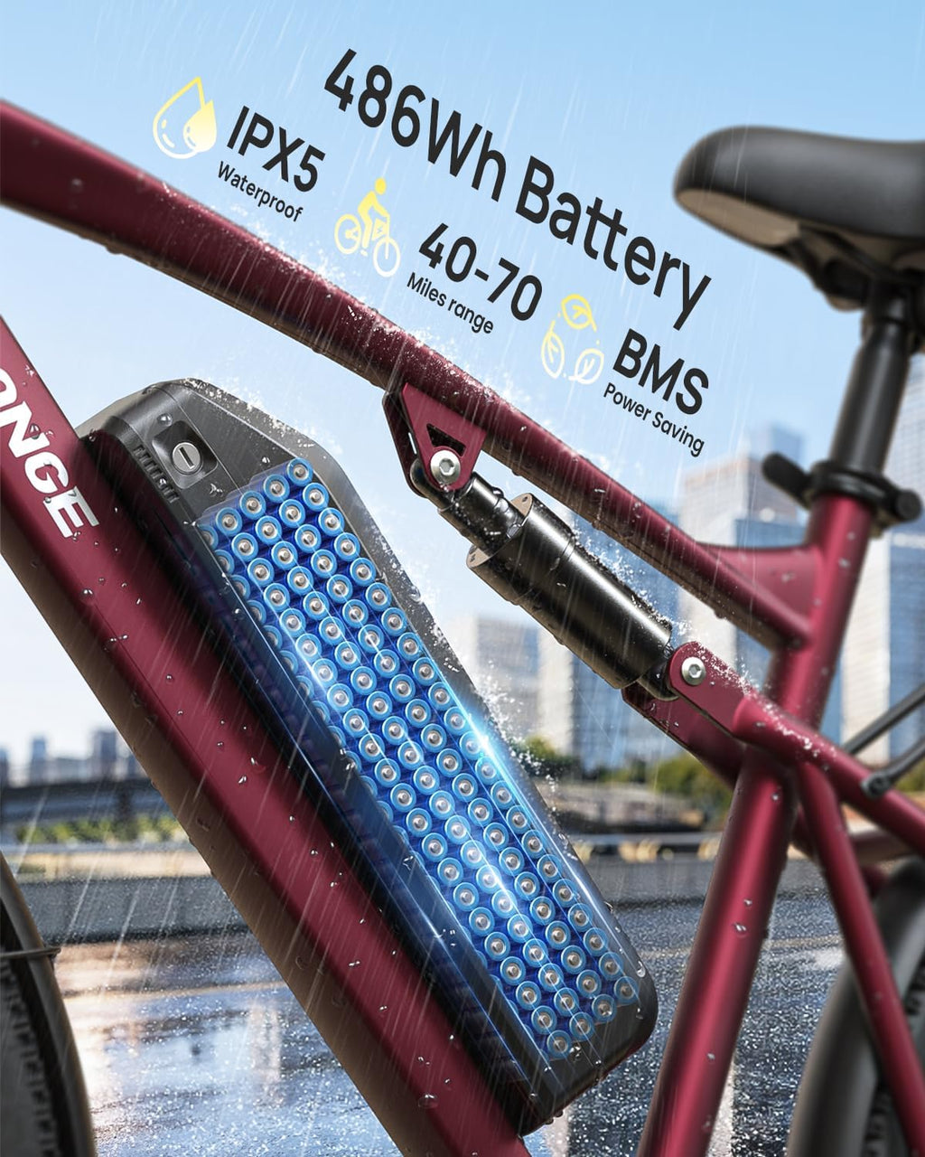 QRONGE Electric Bike for Adults, Full Suspension Ebike, 1000W Peak Motor 486Wh Battery, 28MPH(PAS Mode) Mountain Electric Bicycles, 26'' Tire, 7 Speed, Up to 70 Miles, Zephyr