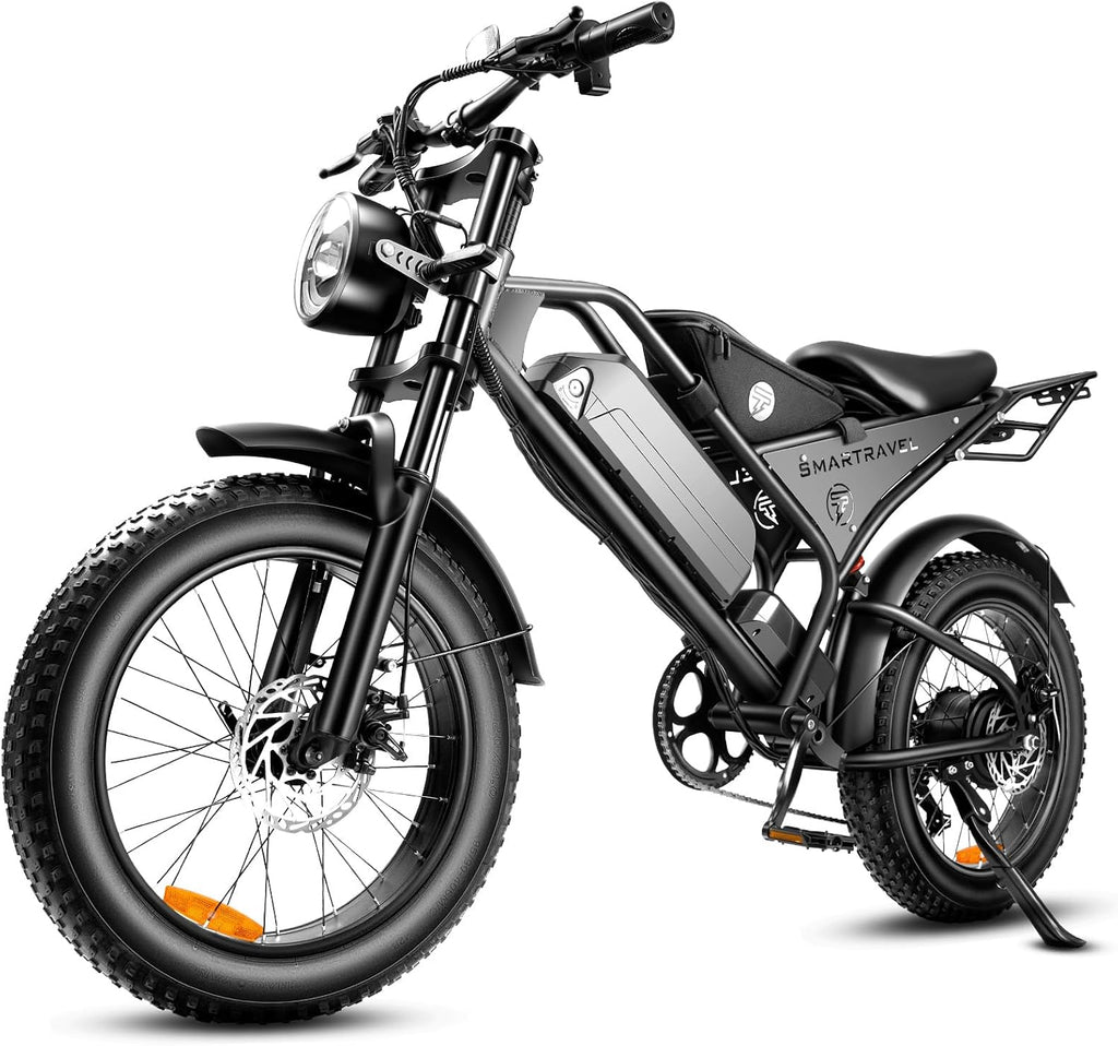 SMARTRAVEL DK400 Electric Bike for Adults,Ebike with 1000W Motor, 48V/15Ah and Up to 28+MPH,Simano7 Speed (Upgrade Front Turn Signal+Rear Rack)…