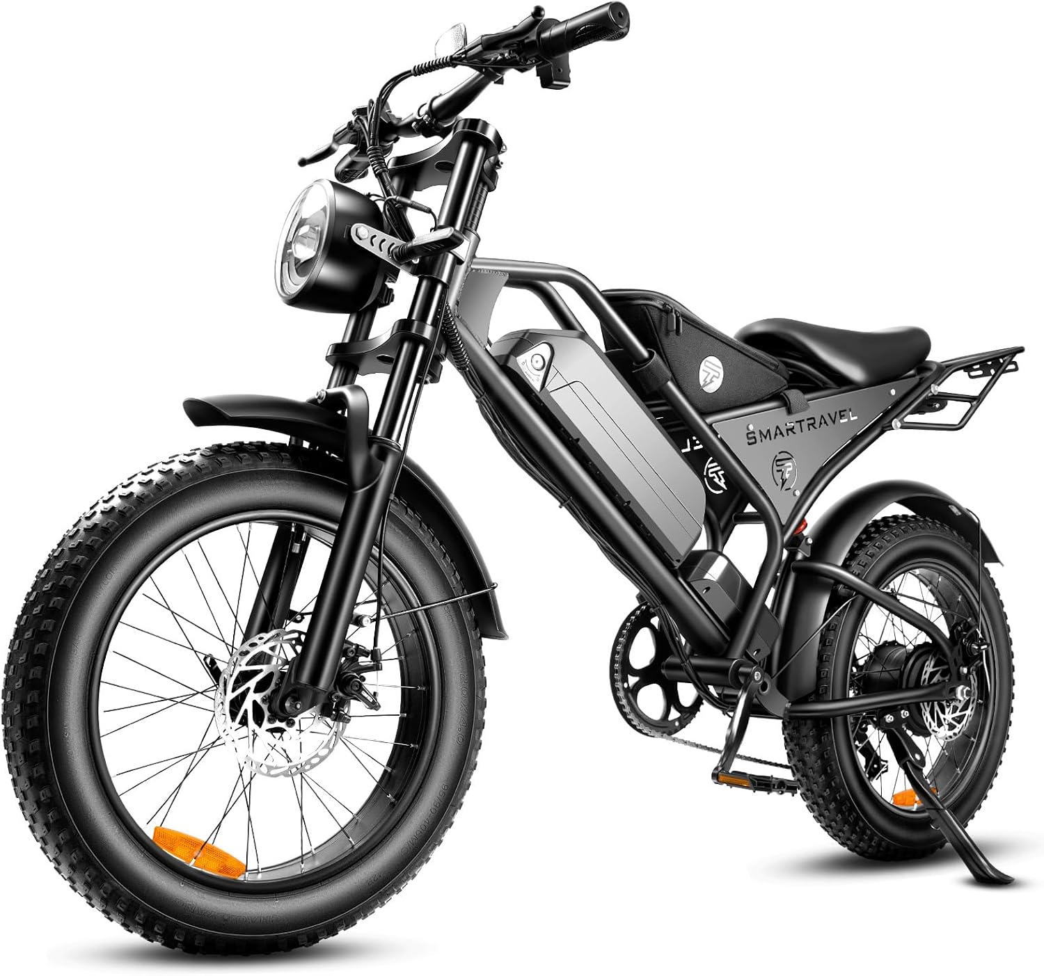 SMARTRAVEL DK400 Electric Bike for Adults,Ebike with 1000W Motor, 48V/15Ah and Up to 28+MPH,Simano7 Speed (Upgrade Front Turn Signal+Rear Rack)…