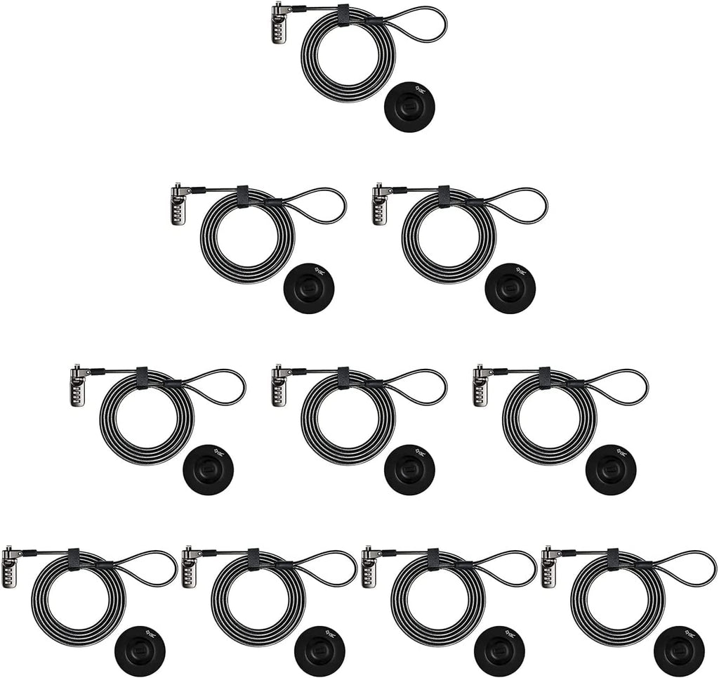 Laptop Cable Lock 4 Digital Combination Lock Security Computer Cable Lock Anti Theft Combination Lock Compatible for Tablet Laptop (10 Packs)