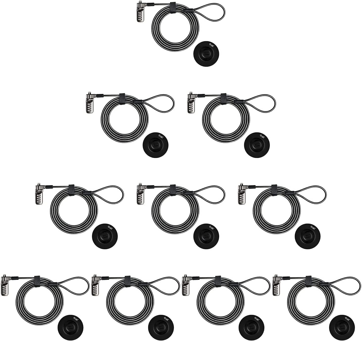Laptop Cable Lock 4 Digital Combination Lock Security Computer Cable Lock Anti Theft Combination Lock Compatible for Tablet Laptop (10 Packs)