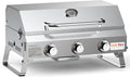 Tabletop Gas Grill 3 Burners, Portable Propane BBQ Grill with Foldable Legs & 22' Stainless Steel Grate for Outdoor Patio Backyard Barbecue, Camping Tailgating RV, 24000BTU High Output, Classic GS307