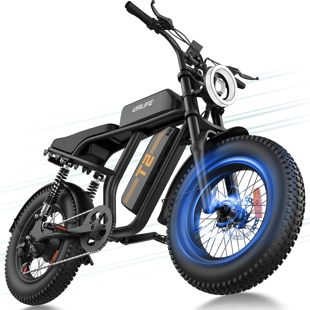 URLIFE Electric Bike for Adults,1500W Peak Electric Dirt Bike, Ebikes for Adults 100 Mile 28MPH Ebike, 48V 15.6Ah 20'x4.0 Fat Tires for All Terrain with Super Bright Headlights