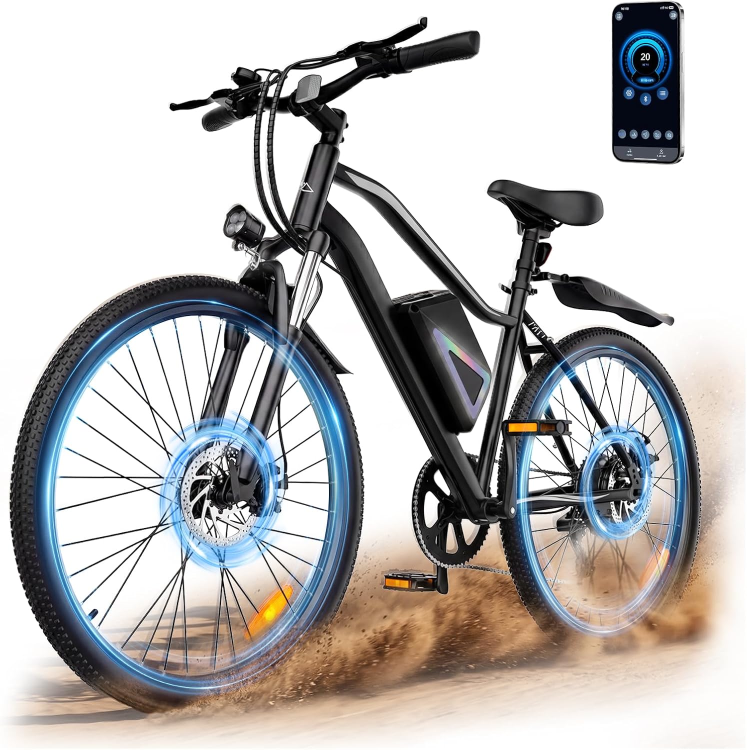 Electric Bike - 750W/1000W/1500W Motor Electric Bicycle, 20MPH, 55/70/80 Miles, Removable Battery, Shock Absorber, 5 Speed E Bike, 26' Tire Commuter Electric Bicycle for Adults