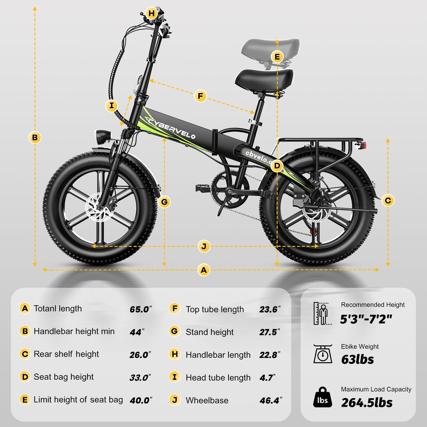 DriftGod Folding Electric Bike, 48V 20.8AH Large Removable Battery E Bike - 20'x3' Fat Tire - 80 Miles Max Range Ebike for Adults,Electric Bicycles for Commuter
