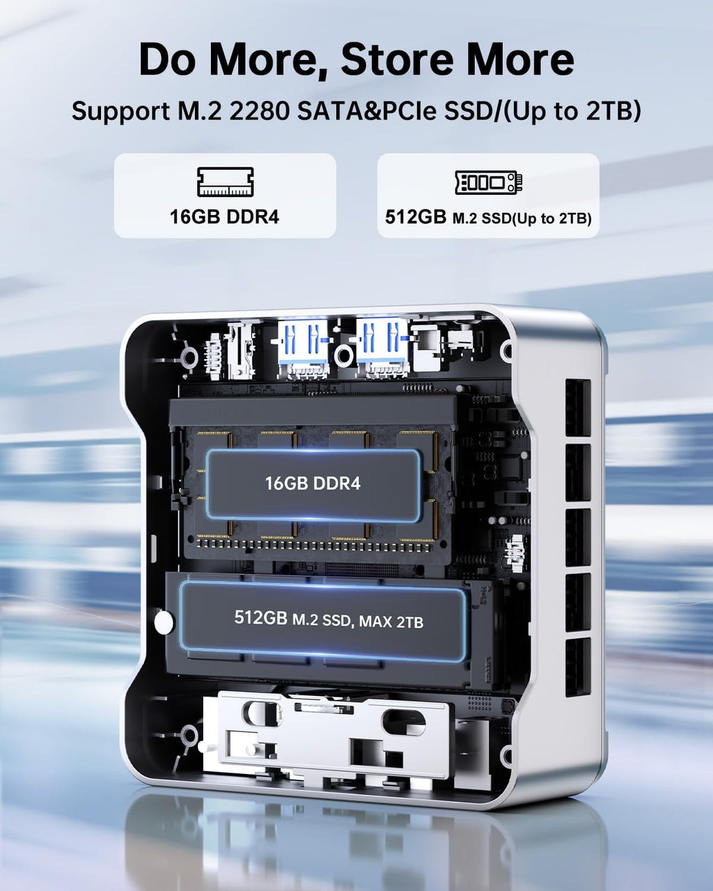 KAMRUI Essenx E2 N95 Mini PC, 16GB DDR4 512GB SSD Mini Computers, Alder Lake-N N95(Beat N100,up to 3.4GHz) Mini Desktop Computers, HDMI+DP1.4 Dual 4K UHD,Gigabit Ethernet,WiFi,BT/Home/Office Micro PC