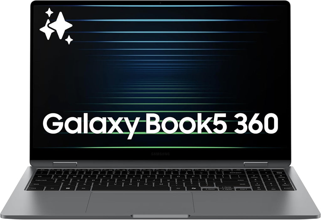 Samsung 15.6' Galaxy Book5 360 Copilot AI Laptop PC Computer, FHD AMOLED Touchscreen, 16GB / 512GB, Dolby Atmos Quad Speakers, All-Day Battery Life, NP750QHA-KA1US