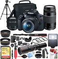 Canon EOS Rebel T7 DSLR Camera with EF 18-55mm with EF 75-300mm Double Zoom Kit Bundle with 500mm Preset Telephoto Lens, 32GB Memory Card, Tripod, Paintshop Pro and Accessories (10 Items)