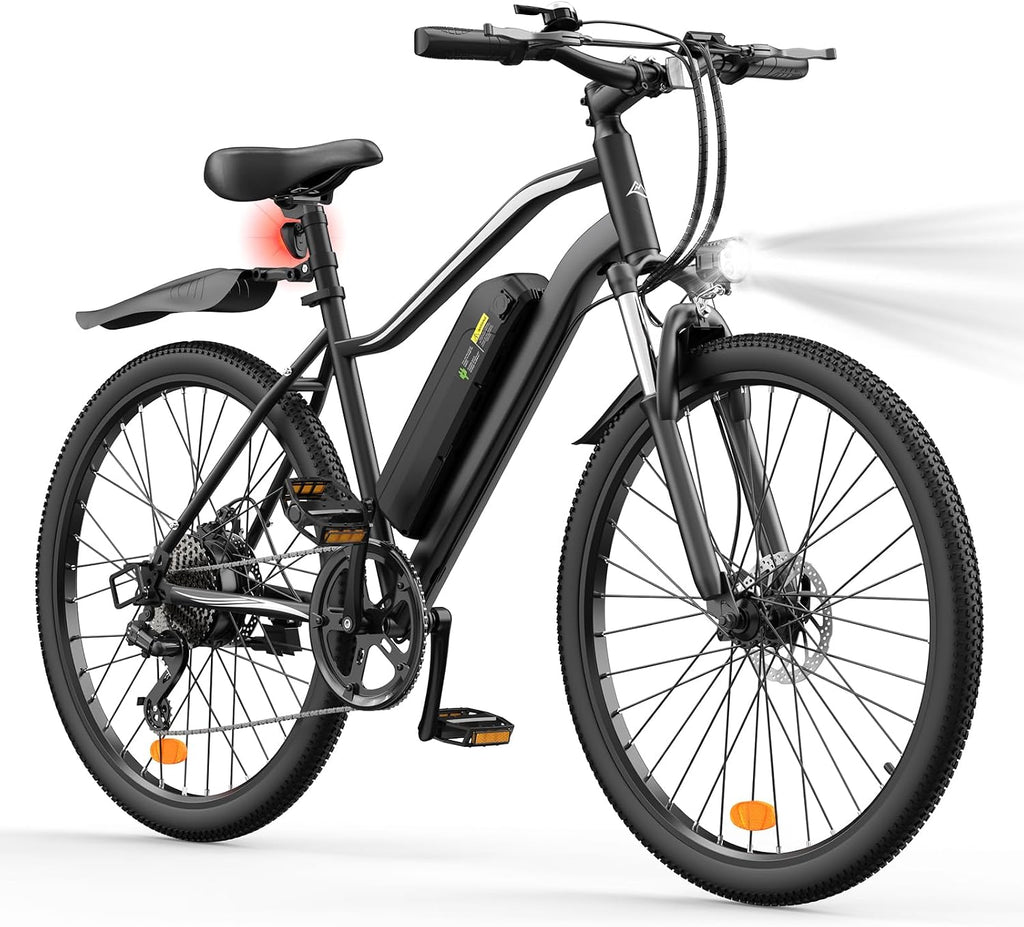 Electric Bike, 1000W Peak Powerful Motor, 65+ Miles Range & 20MPH Top Speed, 26'' Tires E-Bike, Adjustable Seat, Shock Absorber, Commuting Electric Bike for Adults