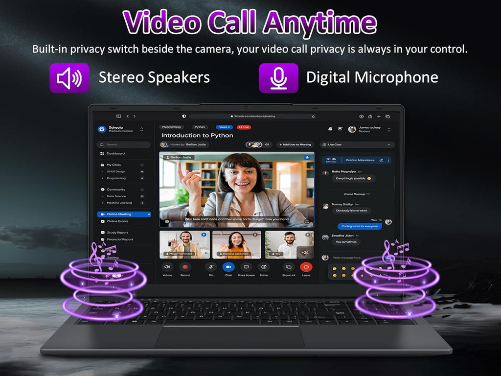 32GB RAM Laptop Computer with 1TB NVMe SSD, Intel N150 Quad-Core Processor(Up to 3.6GHz), 15.6' FHD IPS Display, 8000mAh Battery, Backlit Keyboard, Privacy Webcam, Fingerprint Unlock, Win11 Pro