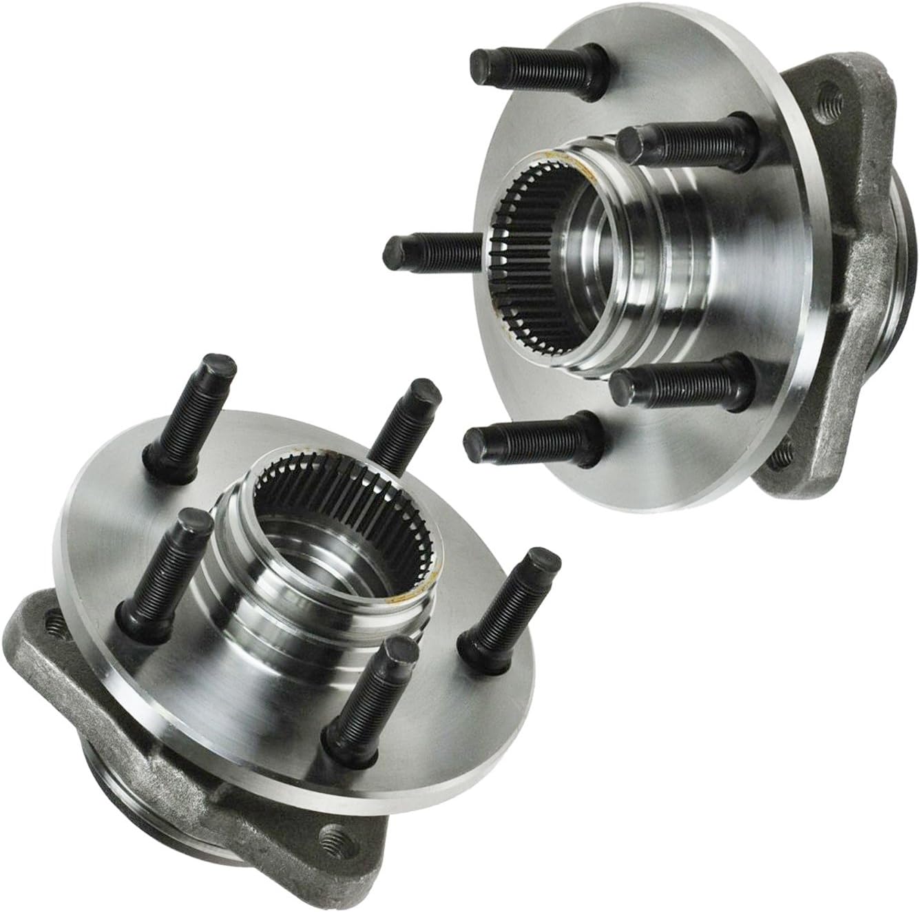 TRQ Front Left and Right Wheel Bearing and Hub Assembly Set 2 Piece Compatible with 98-00 Ford Ranger 4WD with 2 Wheel ABS Brakes 98-00 Mazda B3000 4WD 98-00 B4000 4WD with 2 Wheel ABS Brakes