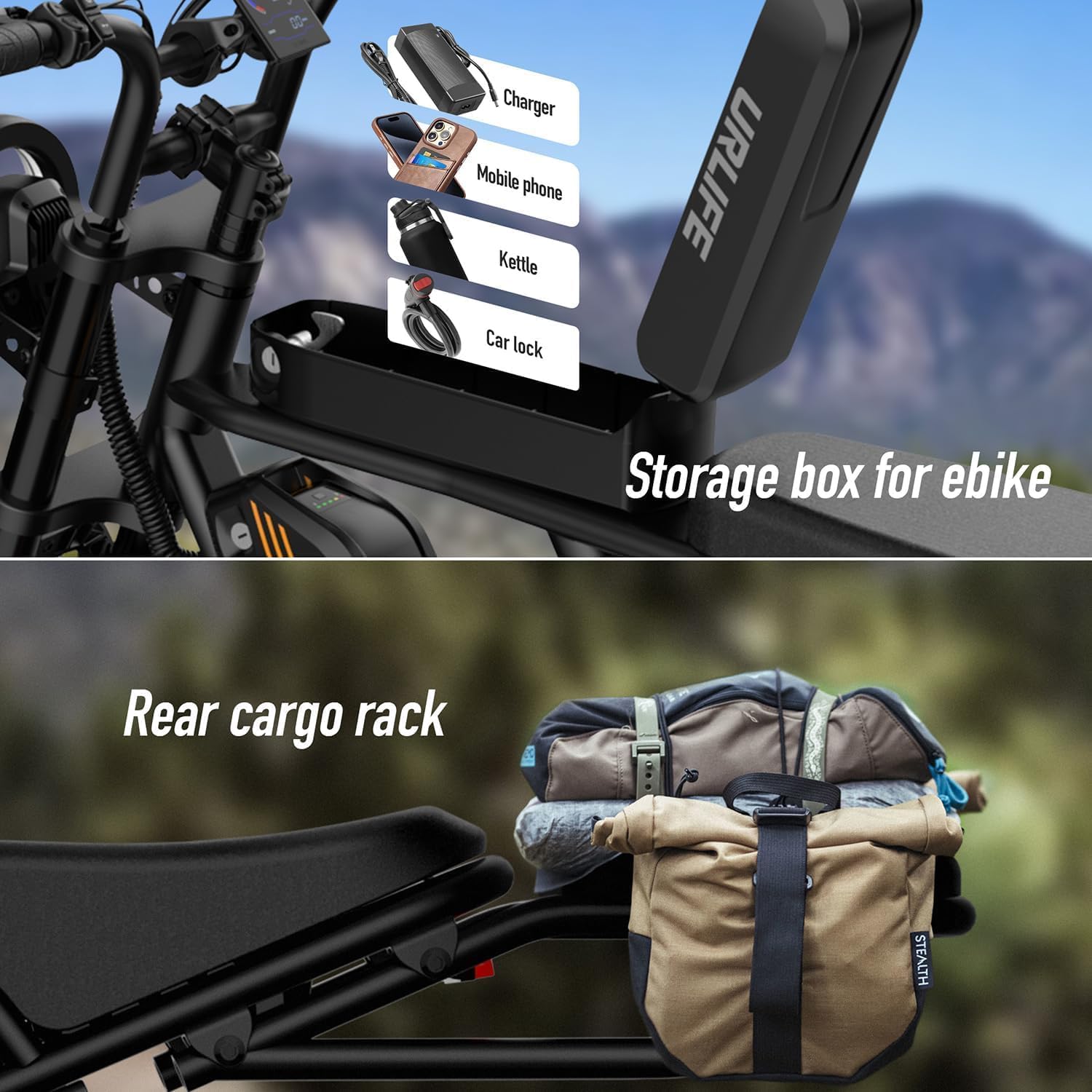 URLIFE Electric Bike for Adults,1500W Peak Electric Dirt Bike, Ebikes for Adults 100 Mile 28MPH Ebike, 48V 15.6Ah 20'x4.0 Fat Tires for All Terrain with Super Bright Headlights
