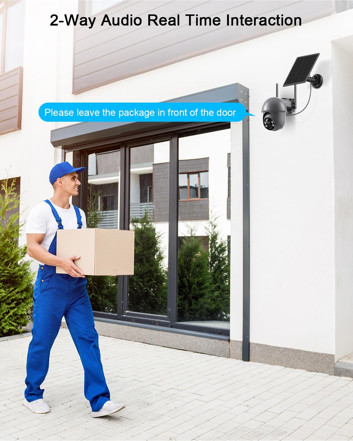 ANRAN 3MP Security Camera Wireless Outdoor, 2K Solar Outdoor Camera with 360° View, Smart Siren, Spotlights, Color Night Vision, PIR Human Detection, Pan Tilt Control, 2-Way Talk, Q01 Grey 2 Packs