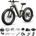 PUCKIPUPPY Electric Bike for Adults 960W+A Luxury Accessory Pack, 48V 20AH Battery Adult Electric Bicycles, 26' Fat Tire Full Suspension Step-Thru Ebike, 28MPH Mountain Ebike, 7 Speed, 80Miles Range