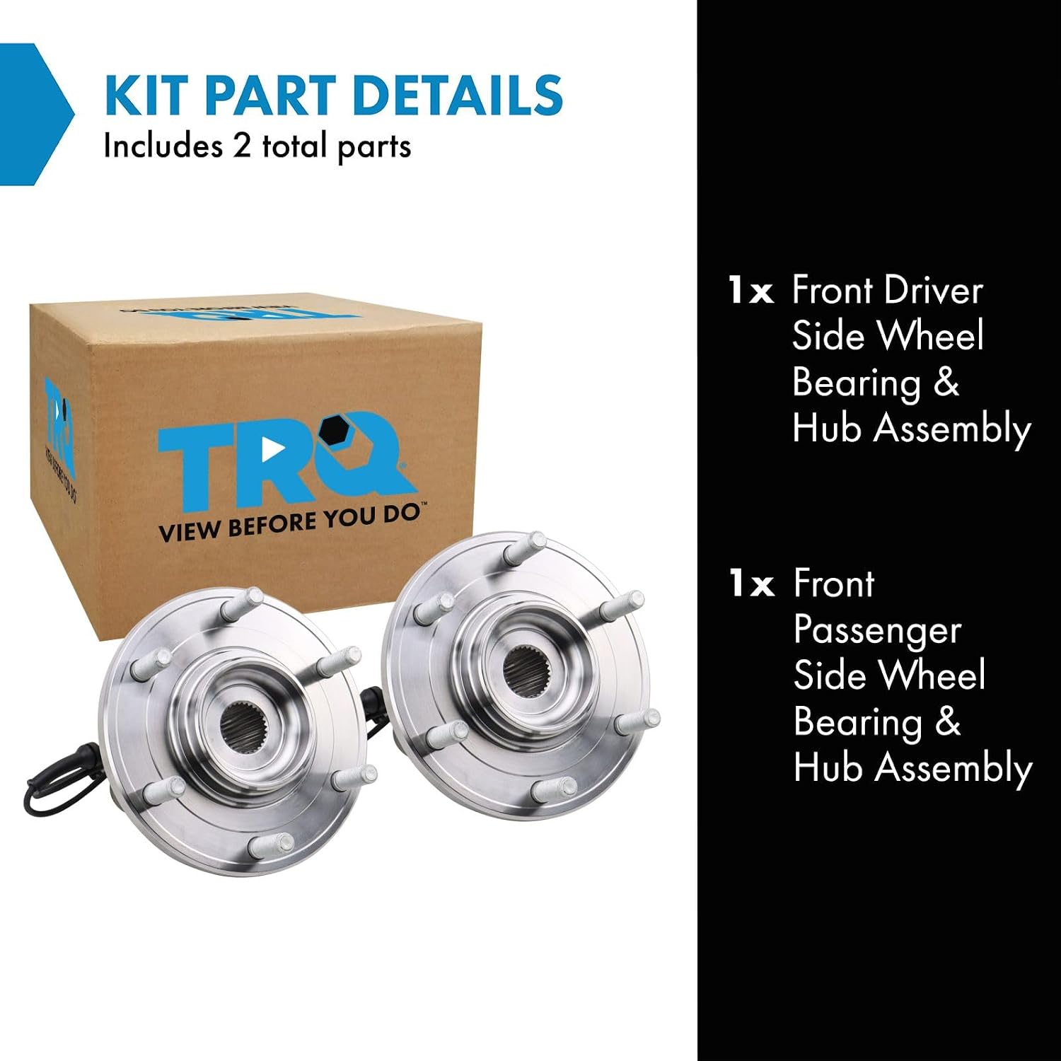 TRQ Front Left and Right Wheel Bearing and Hub Assembly Set 2 Piece Compatible with 08-10 Infiniti QX56 08-11 Nissan Armada 08-11 Titan 2012 Armada to 11-30-11 2012 Titan to 12-31-11