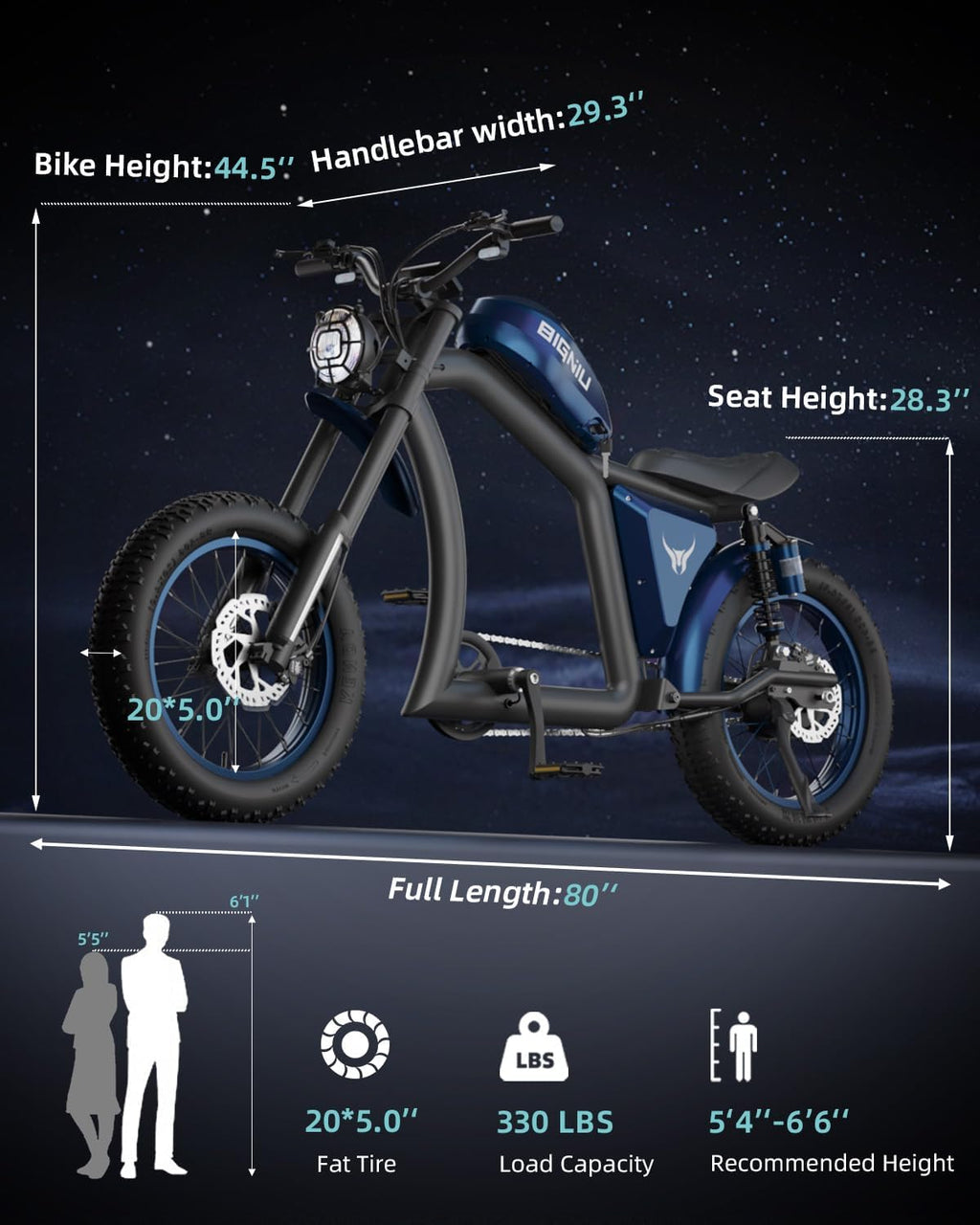BIGNIU BG-X Electric Bike for Adults 1500W Brushless Motor with 48V/31.5Ah Battery, 34+ MPH Up to 40 Miles Range 20' *5' Fat TireFront/Rear Turn Signal, Dual Suspension