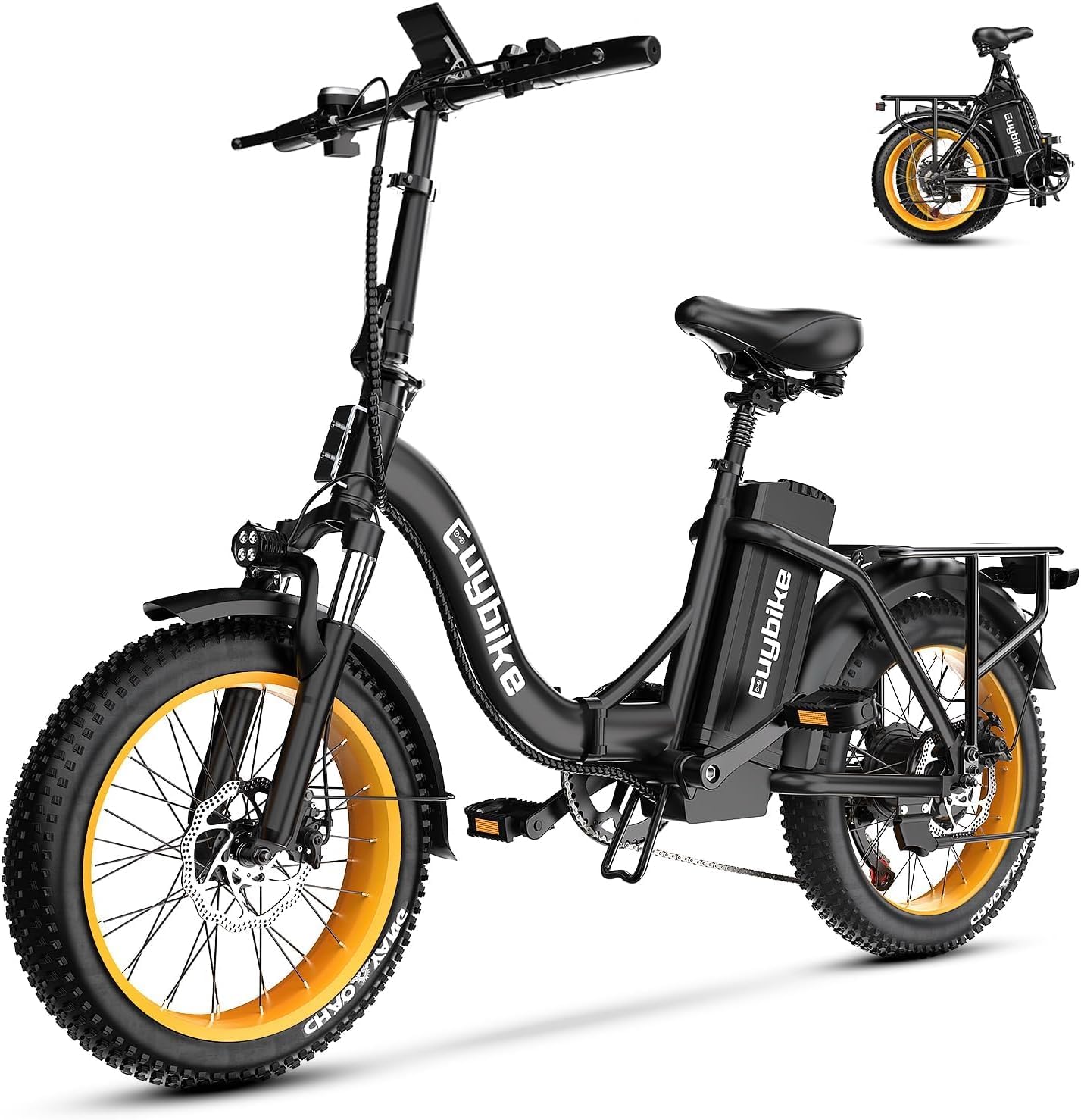 Folding Electric Bike for Adults and Seniors, 1000W Motor 48V 20AH Battery 30MPH 80 Miles, 20' Fat Tire All Terrain Ebike, 7-Speed Commuter E Bike, Step-Thru Electric Bicycle for Women and Teens