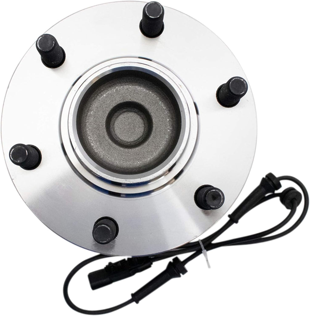 TRQ Front Driver and Passenger Side Wheel Bearing and Hub Assembly Set 2 Piece Compatible with 2016-2019 Nissan Titan XD Rear Wheel Drive