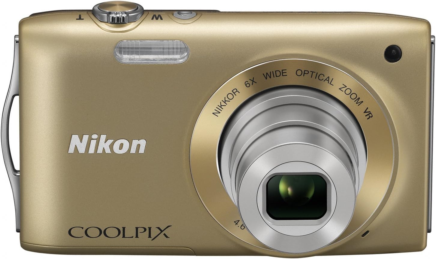 Nikon COOLPIX S3300 16 MP Digital Camera with 6X Zoom NIKKOR Glass Lens and 2.7-inch LCD (Gold)