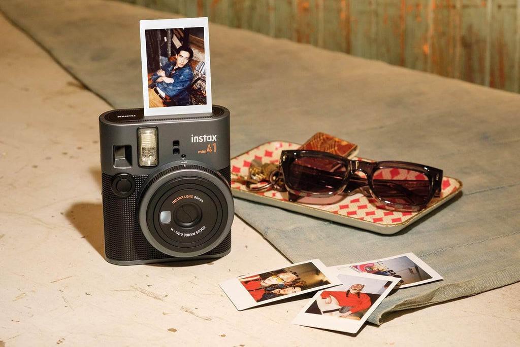 INSTAX mini 41 Instant Camera, Simple Operation with Auto Exposure, Built-in Flash, Selfie Lens, and Close up Mode,a Classic Design Camera which uses All mini Films Sold Separately